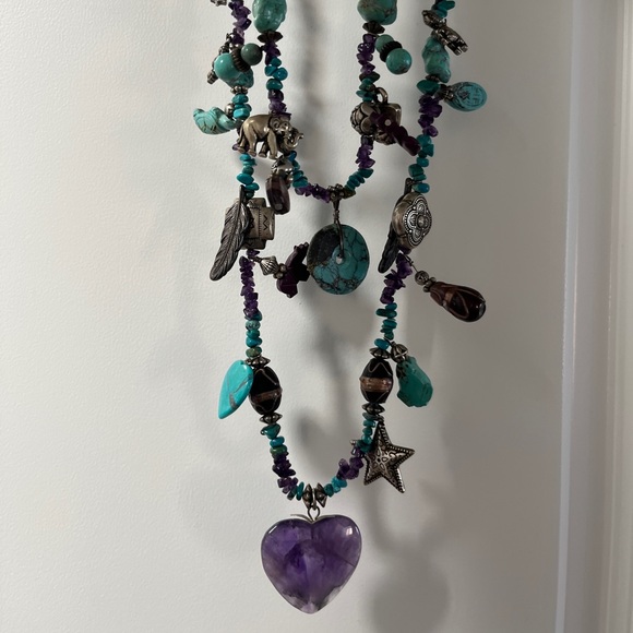 Anthropologie Boho Festival Summer Turquoise Necklace and bracelet. - Picture 2 of 10